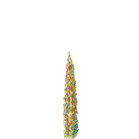 Giant Rainbow Dot Happy Birthday Balloon with Tail, 36-in Front_Flat