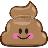 Ballon en aluminium satiné icône de crotte, brun, 25 po, gonflement à l'hélium et ruban inclus, pour fête d'anniversaire Front_Flat