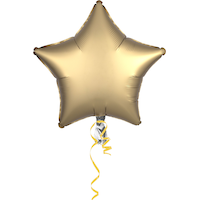Star Satin Foil Balloon, Assorted Colours, 19-in, Helium Inflation & Ribbon Included for Birthday/New Year's Eve Front_Flat