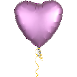 Heart Satin Foil Balloon for Birthday/Valentine's Day, Helium Inflation, Assorted Colours, 17-in Front_Flat