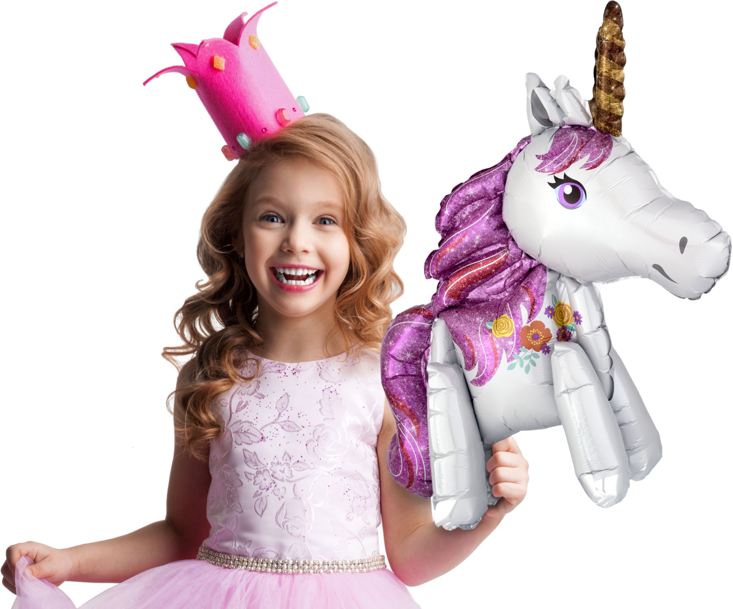 Unicorn Satin Foil Balloon, White/Purple, 25-in, Air-Filled for Birthday Party Composite_or_Mixed