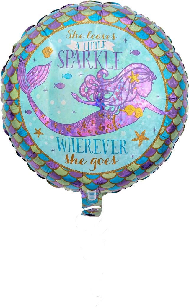 Prismatic Wishful Mermaid Balloon, 17.5-in Front_Flat