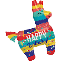 Giant Colourful Llama Happy Birthday Balloon, 43-in Front_Flat