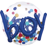 3D "Boy" Polka Dot Foil Balloon, Helium Inflation Included, 36-in Front_Flat