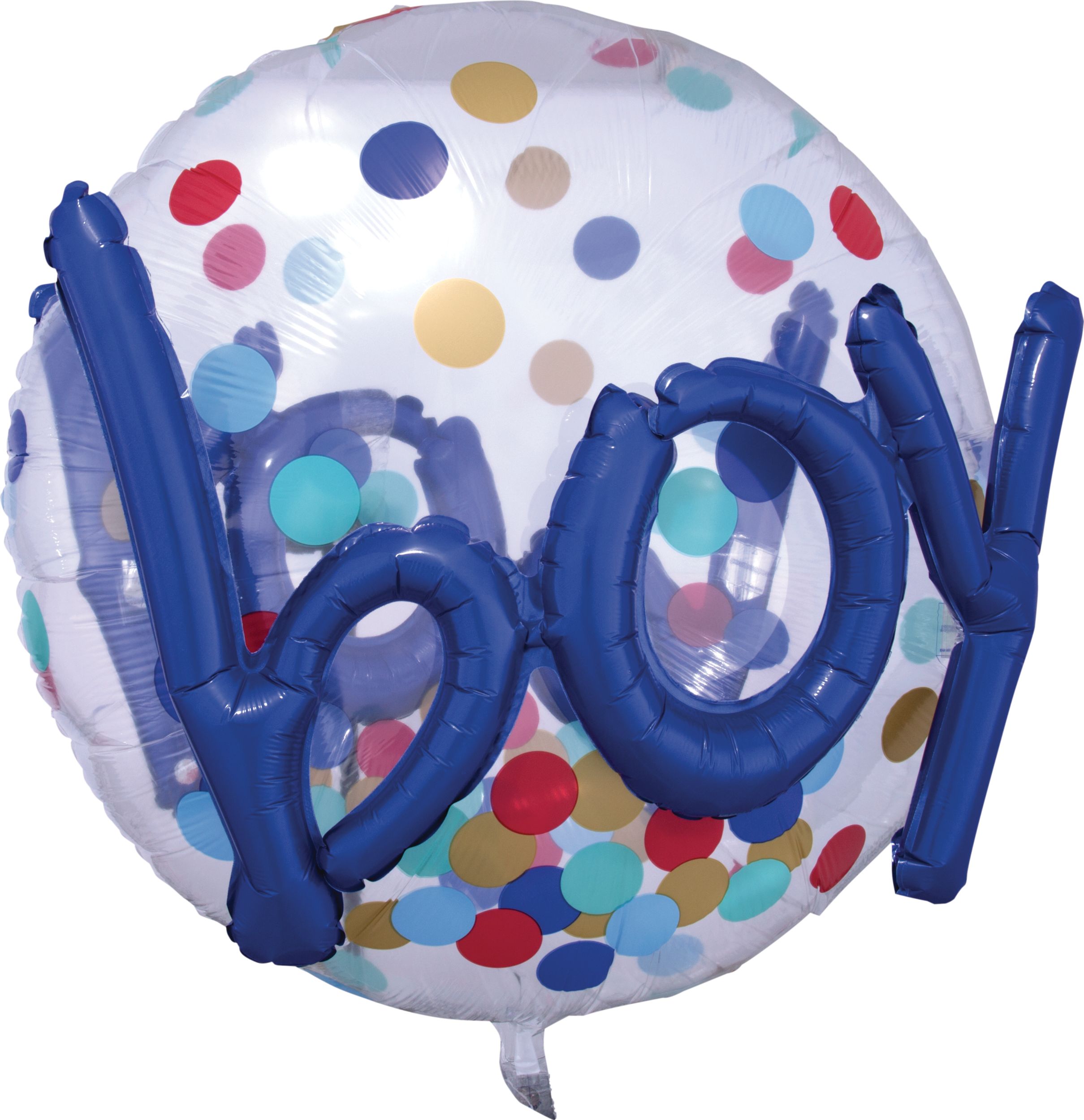 3D "Boy" Polka Dot Foil Balloon, Helium Inflation Included, 36-in Front_Flat