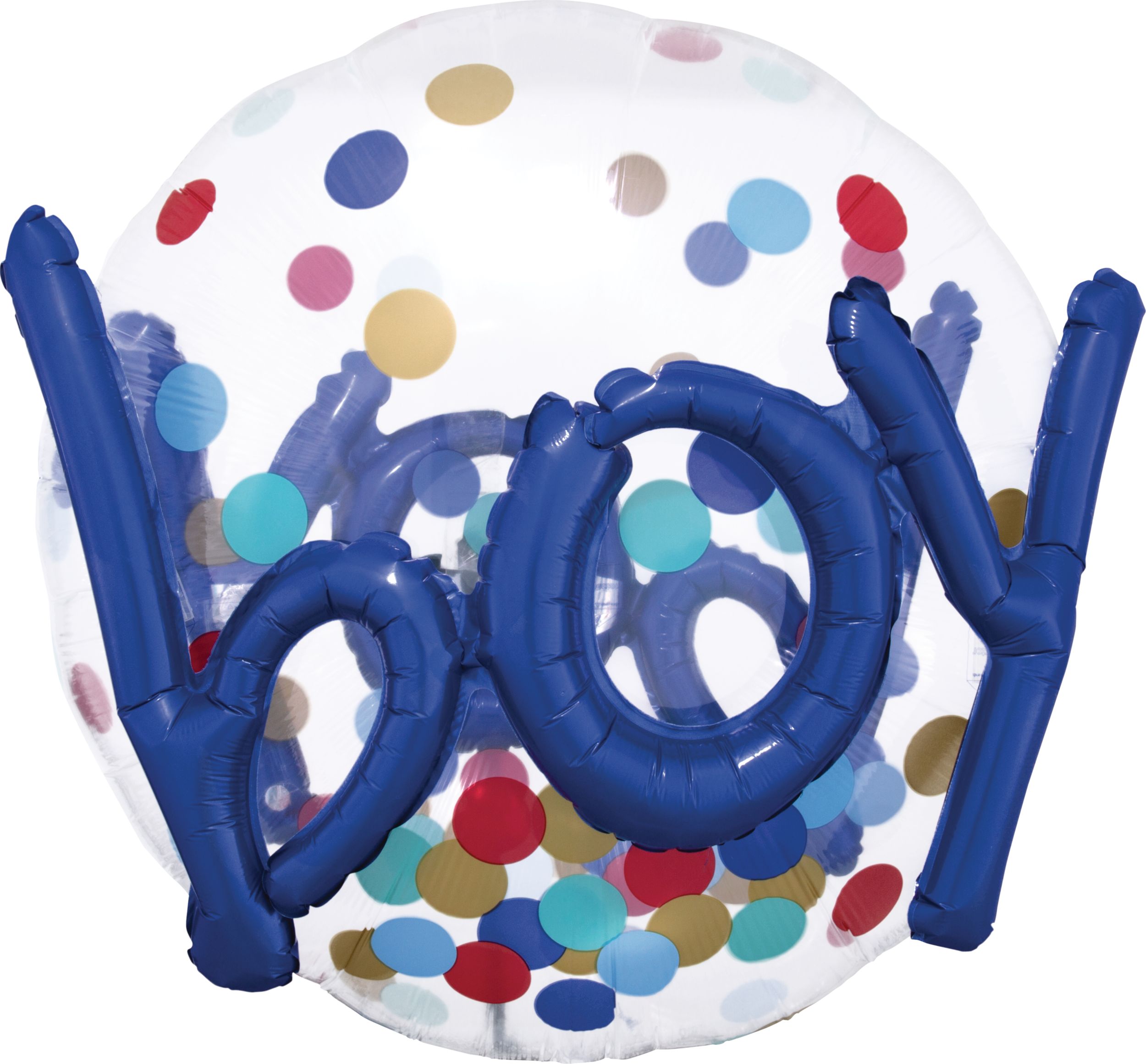3D "Boy" Polka Dot Foil Balloon, Helium Inflation Included, 36-in Front_Flat