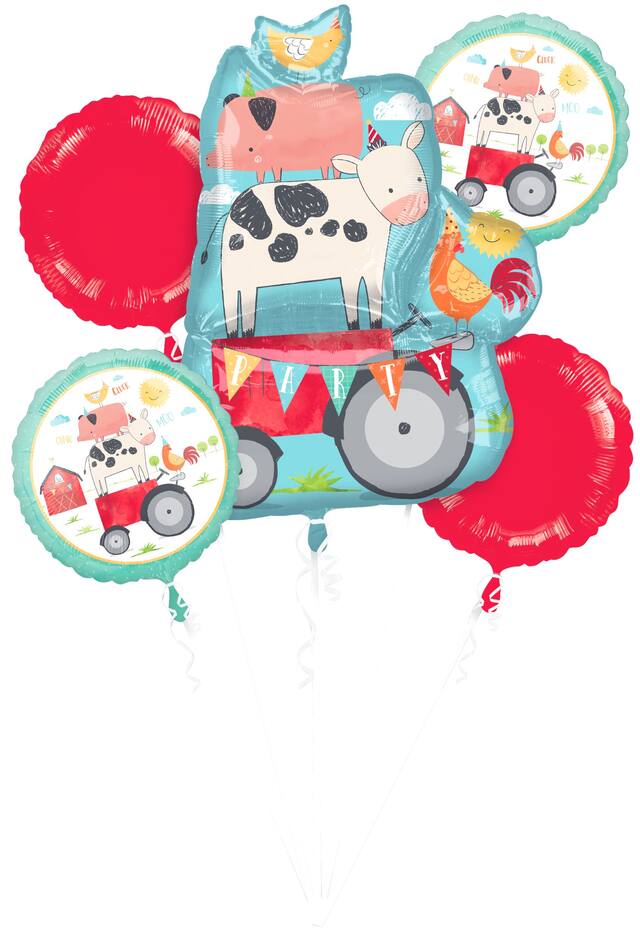 Friendly Farm Balloon Bouquet, 5-pc Front_Flat