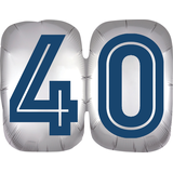 Ballon 40e anniversaire, vintage, 25 po Front_Flat