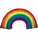 Ballon en aluminium satiné arc-en-ciel, multicolore, 34 po, gonflement à l'hélium et ruban inclus, pour Fierté Front_Flat