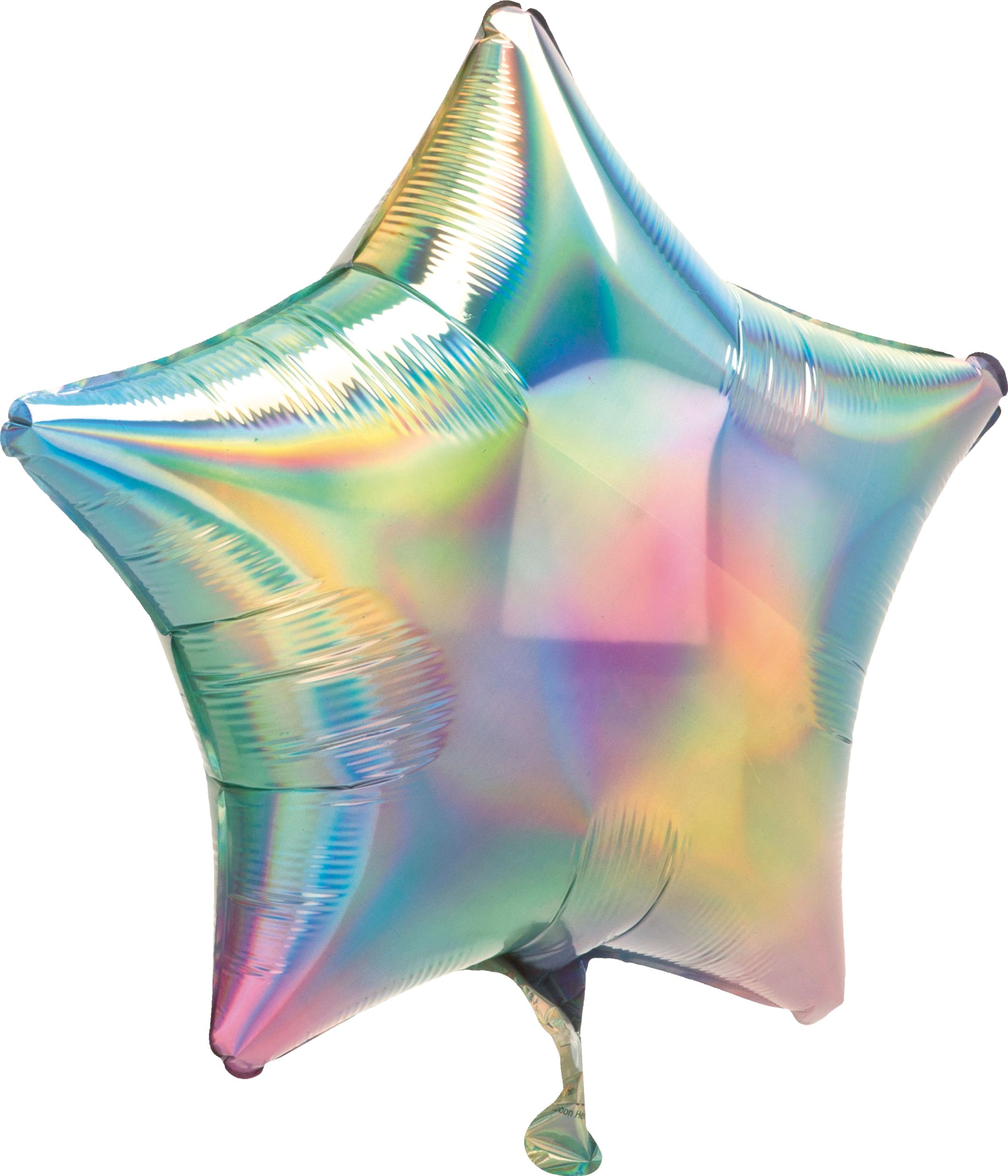 Ballon en aluminium satiné étoile, arc-en-ciel pastel irisé, 22 po, gonflement à l'hélium et ruban inclus, pour anniversaire/occasion spéciale Front_Angled_Left