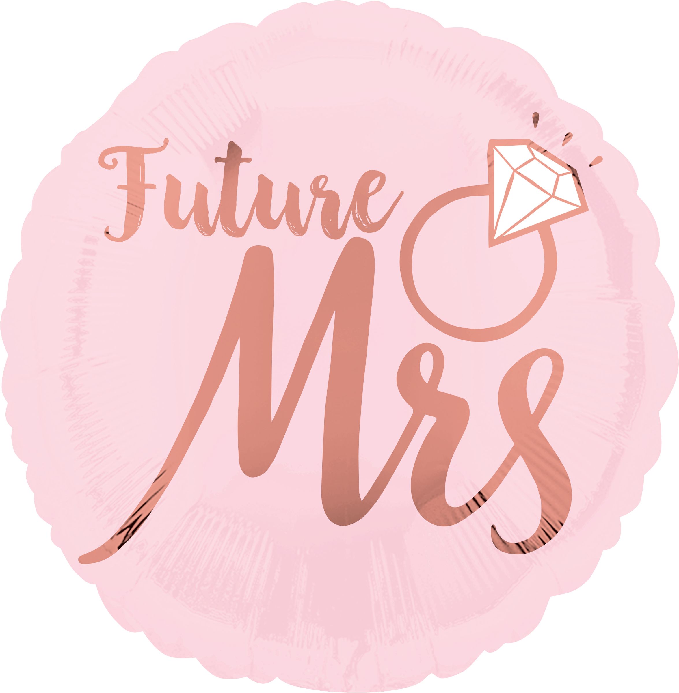 "She Said Yes" Round Satin Foil Balloon, Pink, 17-in, Helium Inflation & Ribbon Included for Engagement/Wedding Front_Flat