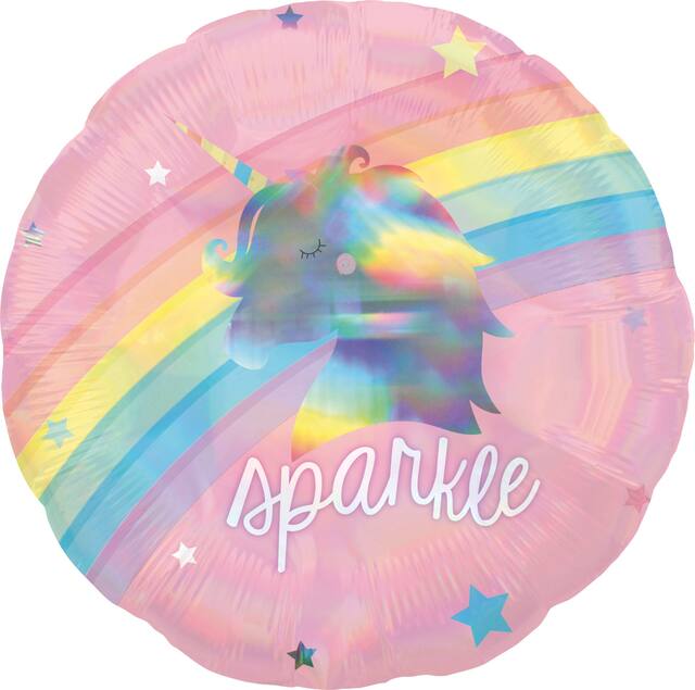 Magical Rainbow Unicorn Sparkle Balloon, 18-in Front_Flat