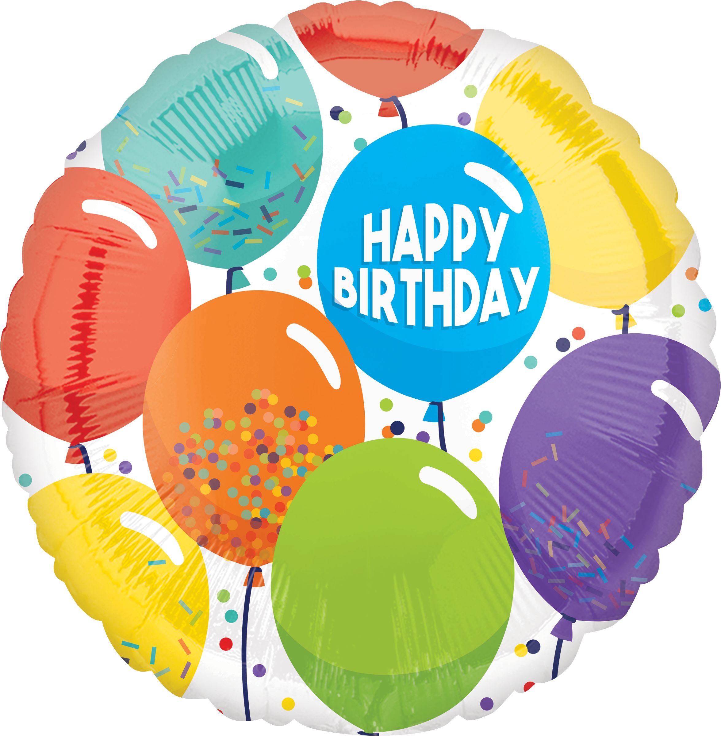 Multicolor Balloons Birthday Balloon Front_Flat