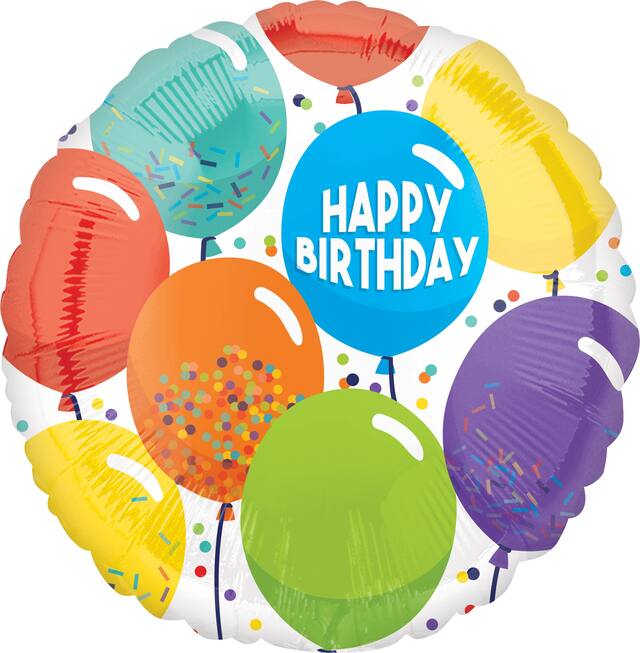 Multicolor Balloons Birthday Balloon Front_Flat