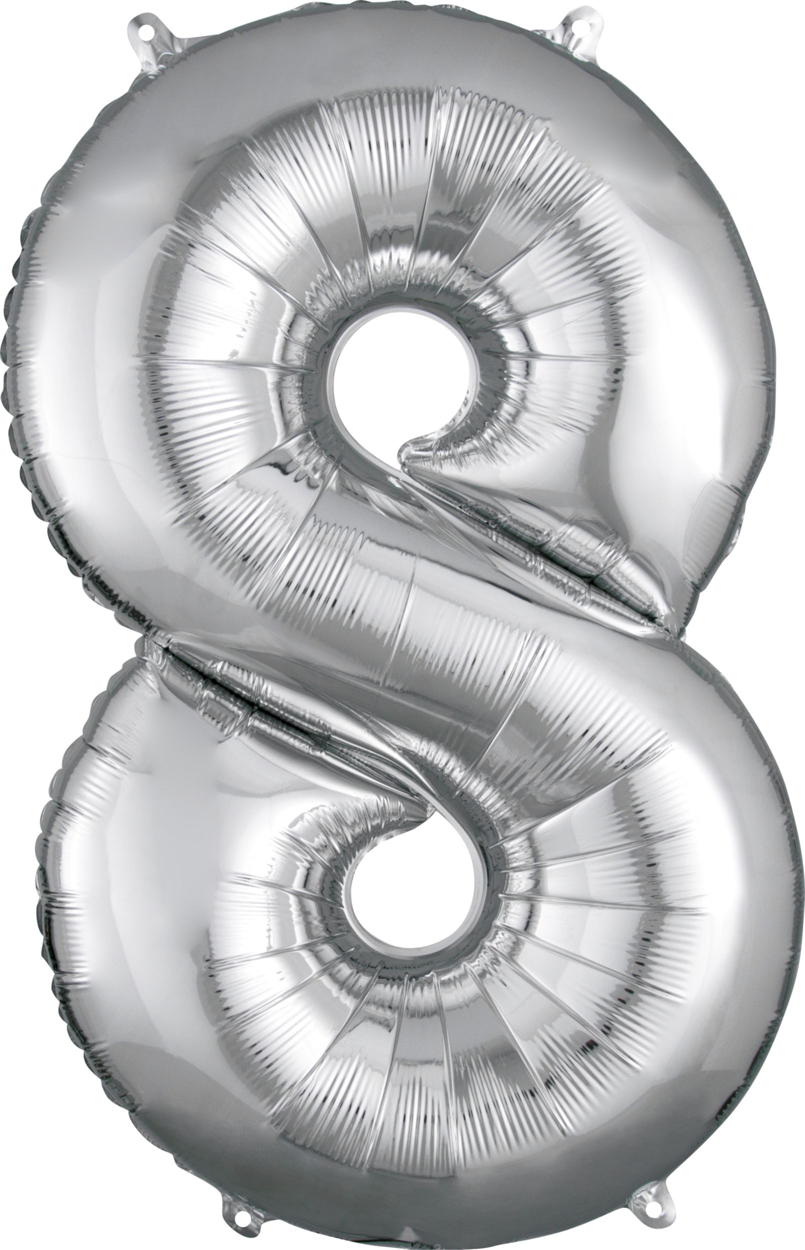 0-9 Numbers Satin Foil Balloon, Silver, 34-in, Helium Inflation ...