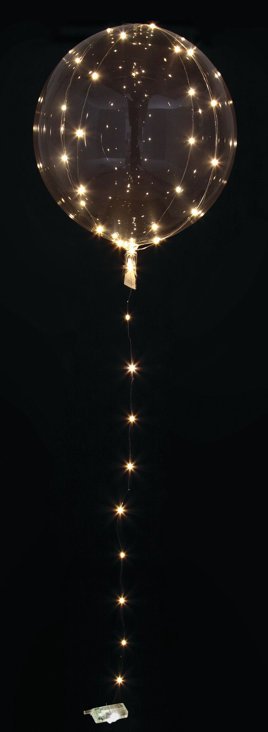 Ballon en aluminium transparent lumineux Clearz Orbz, or, 18 po, gonflement à l'hélium et ruban inclus, pour anniversaire/occasion spéciale Front_Flat