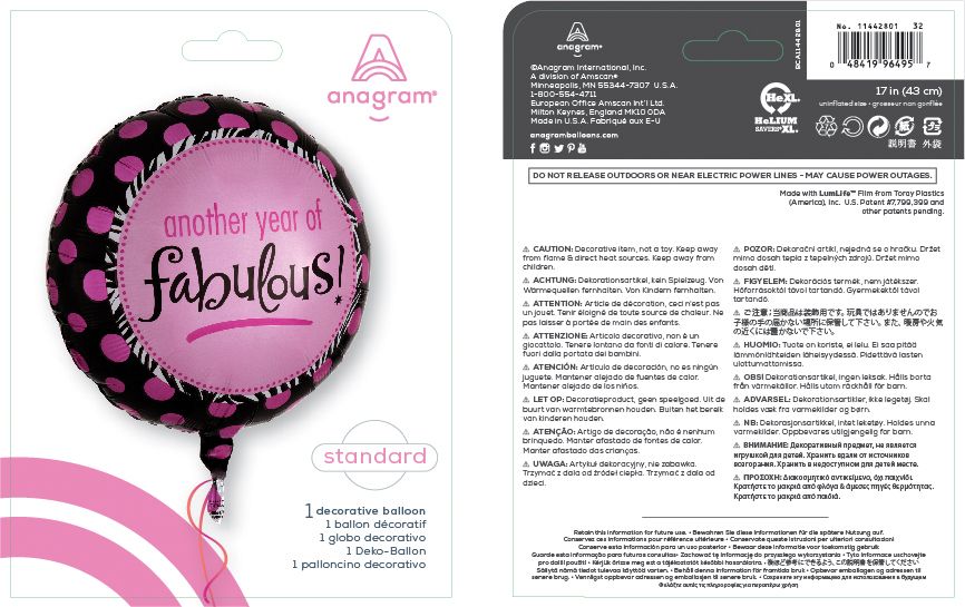 "Happy Birthday" Star Satin Foil Balloon, White/Gold, 17-in, Helium Inflation & Ribbon Included for Birthday Party Composite_or_Mixed