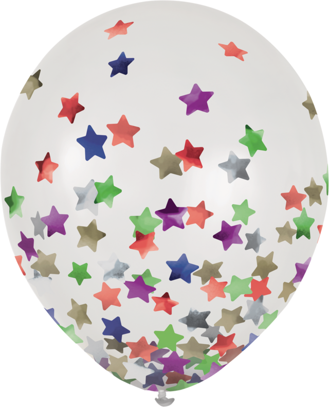 Multicolour Star Confetti Balloons, 12in, 6ct Party City