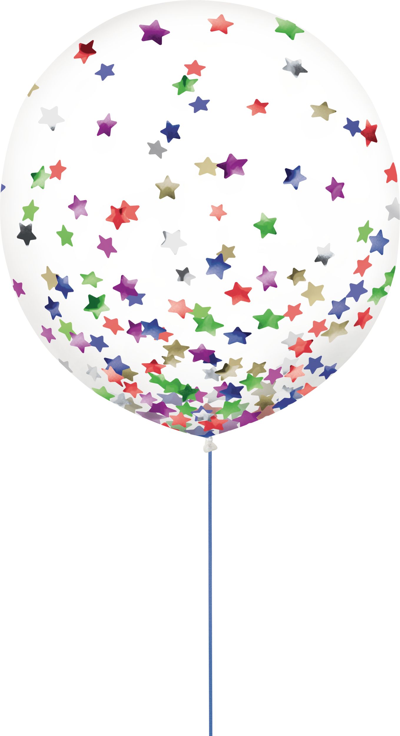 Ballons à motifs de confettis en forme d'étoile, multicolore, 24&nbsp;po, paq. 2 Front_Flat