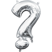 Ballon en aluminium satiné, point d'interrogation, choix de couleurs, 16 po, gonflé d'air, pour anniversaire/remise de diplômes/fête prénatale/mariage de finissants Front_Flat