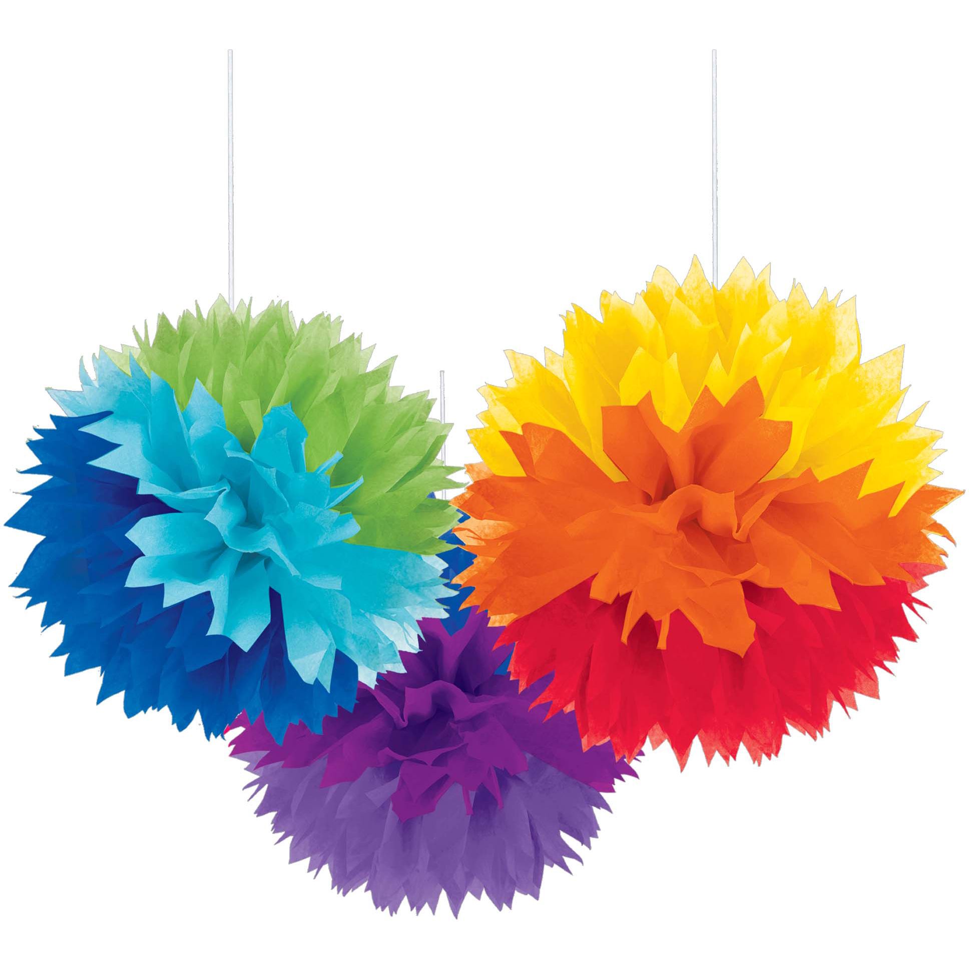 Décorations duveteuses arc-en-ciel Front_Flat