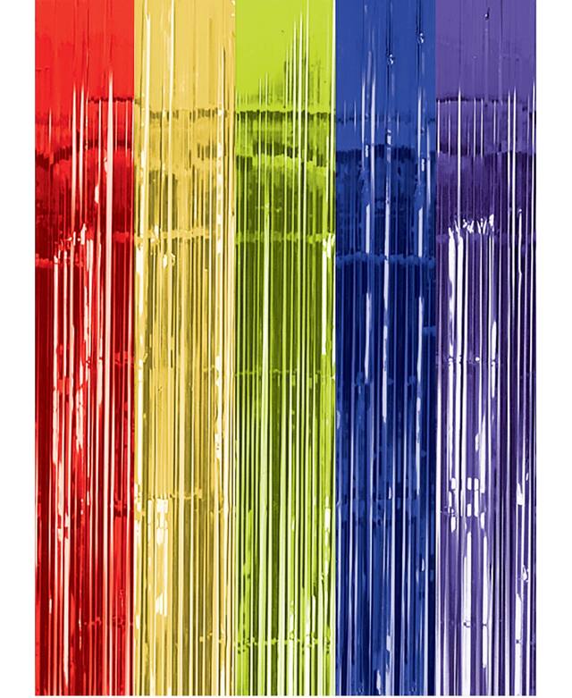 Hanging Doorway Curtain Decoration, Rainbow, 12.25-in, for Pride Front_Flat