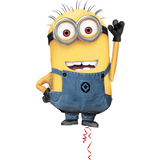 Despicable Me Minion Foil Balloon for Birthday Party, Helium Inflation Included, 25-in Front_Flat
