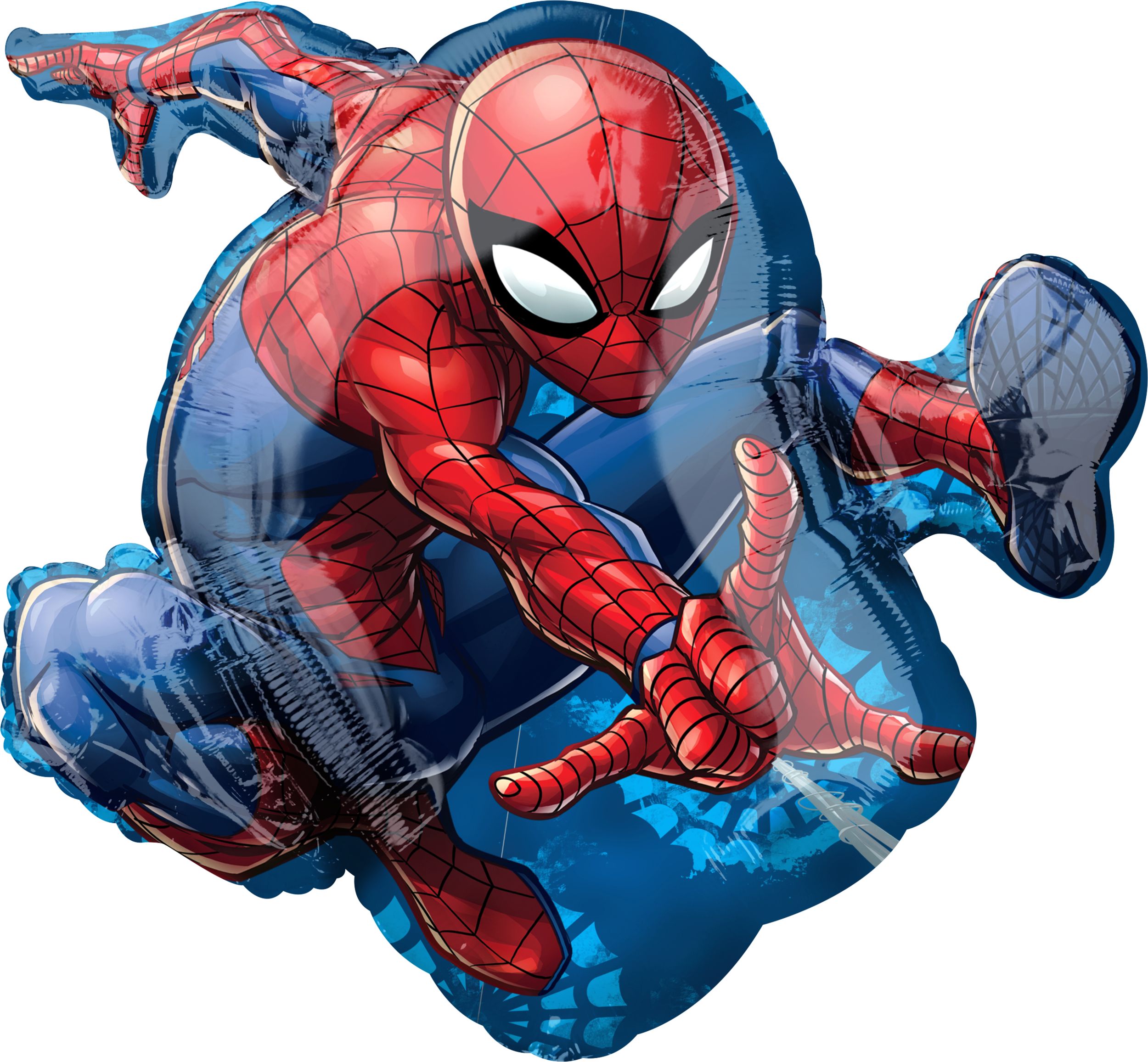 Disney Marvel Spider-Man Satin Foil Balloon, Red/Blue, 29-in, Helium Inflation & Ribbon Included for Birthday Party Front_Flat