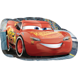 Ballon en aluminium satiné Disney Les Bagnoles Flash McQueen, rouge, 30 po, gonflement à l'hélium et ruban inclus, pour fête d'anniversaire Front_Flat