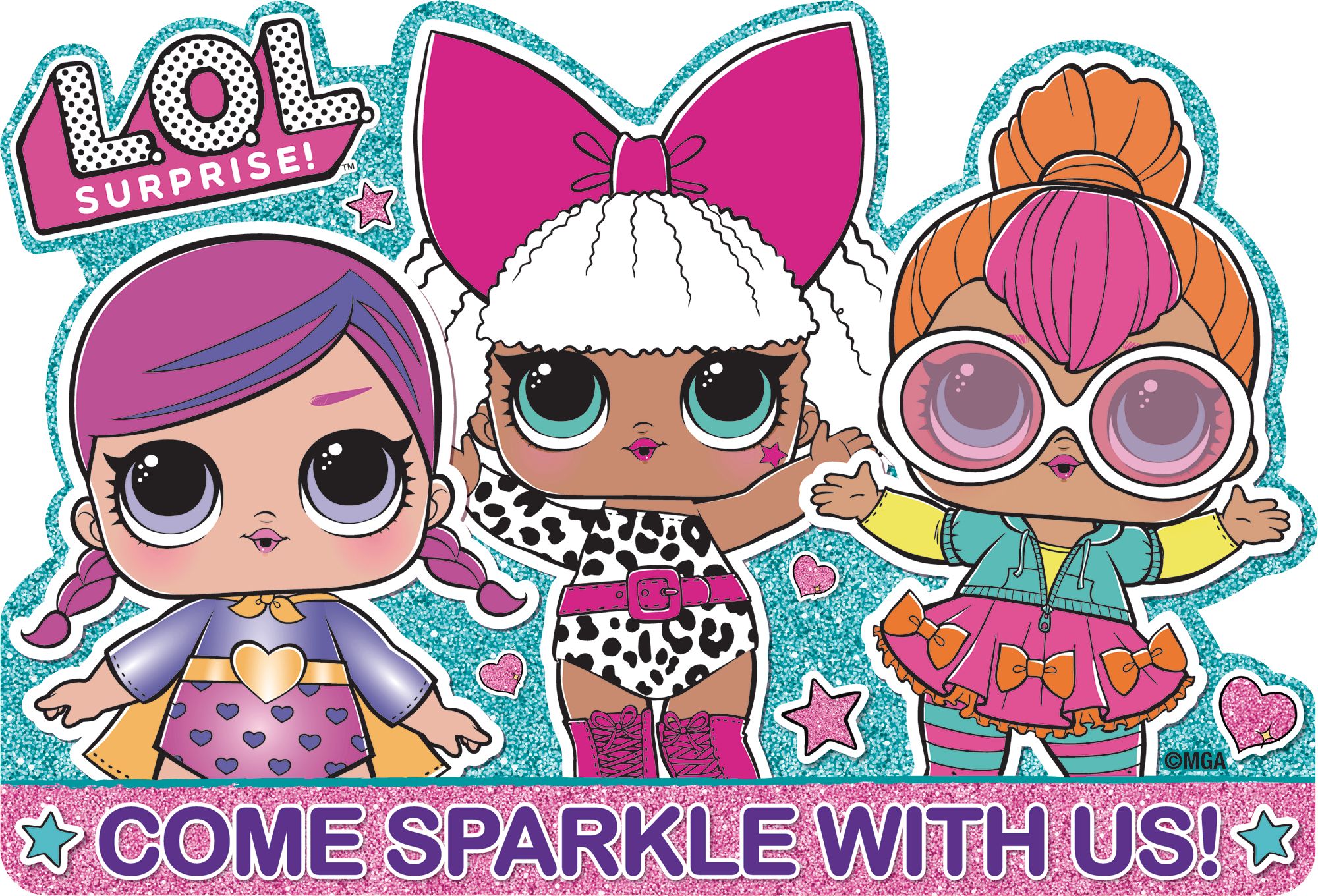 L.O.L. Surprise Birthday Party Invitations, 8-pk Overhead_Flat