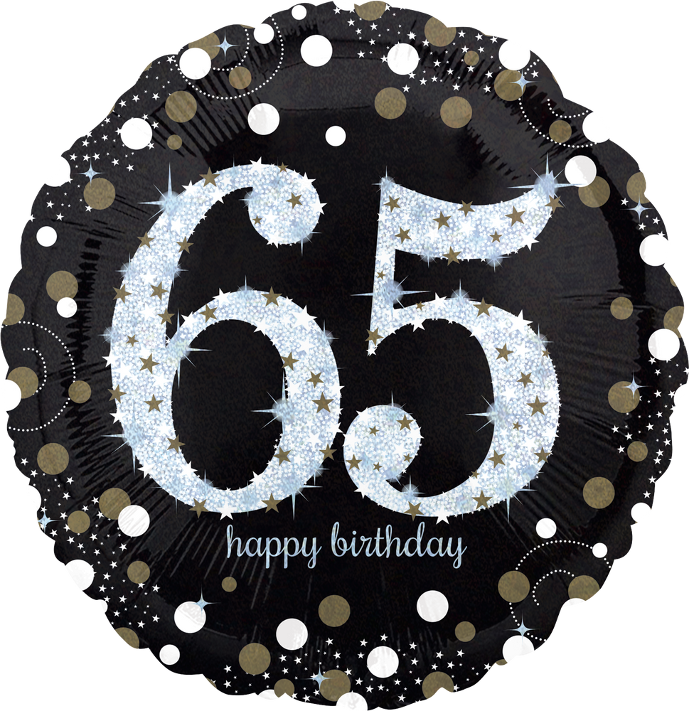 Sparkling Celebration 65th Birthday Balloon, 18-in