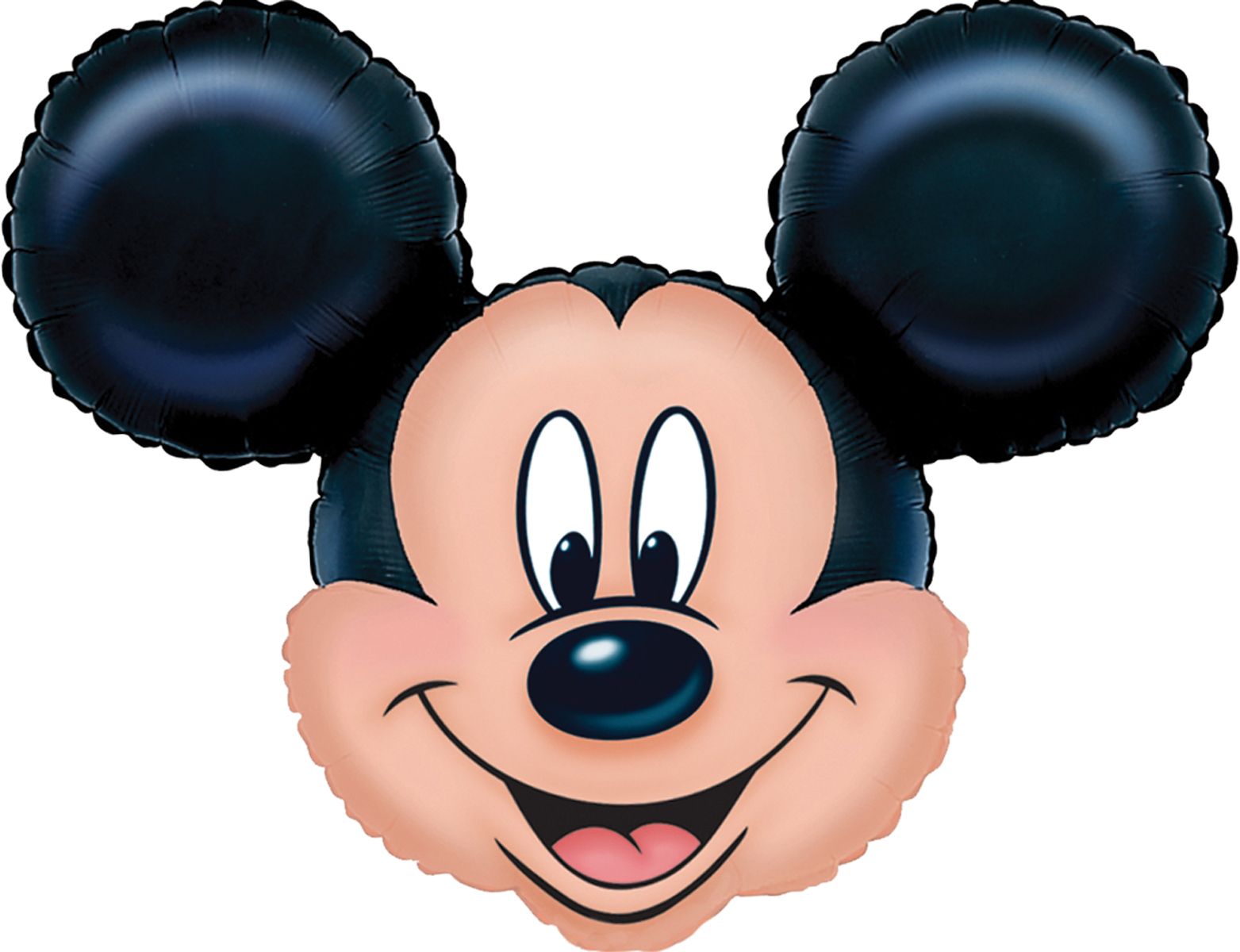 Ballon en aluminium satiné Disney Mickey Mouse, noir et beige, confettis, 28 po, gonflement à l'hélium et ruban inclus, pour fête d'anniversaire Front_Flat