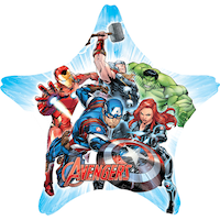 Ballon en aluminium satiné Disney Marvel Iron Man/Hulk/Capitaine America Avengers, bleu, 29 po, gonflement à l'hélium et ruban inclus, pour fête d'anniversaire Front_Flat