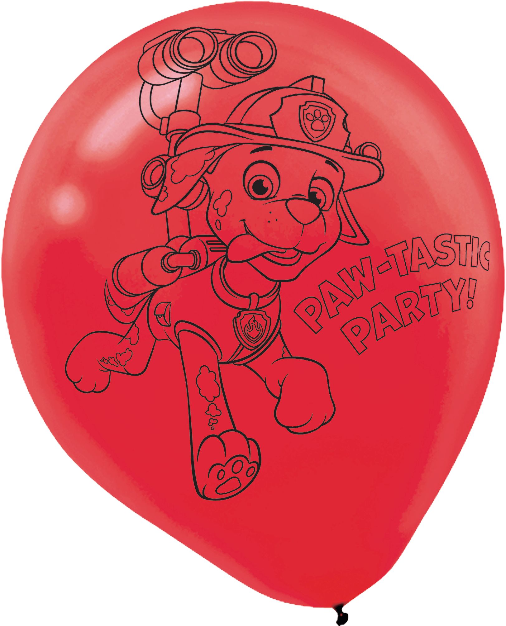 Nickelodeon PAW Patrol Marshall/Chase/Skye Round Latex Balloon Decorating Kit, White/Yellow/Orange, 12-in, 6-pk, for Birthday Party Front_Angled_Right