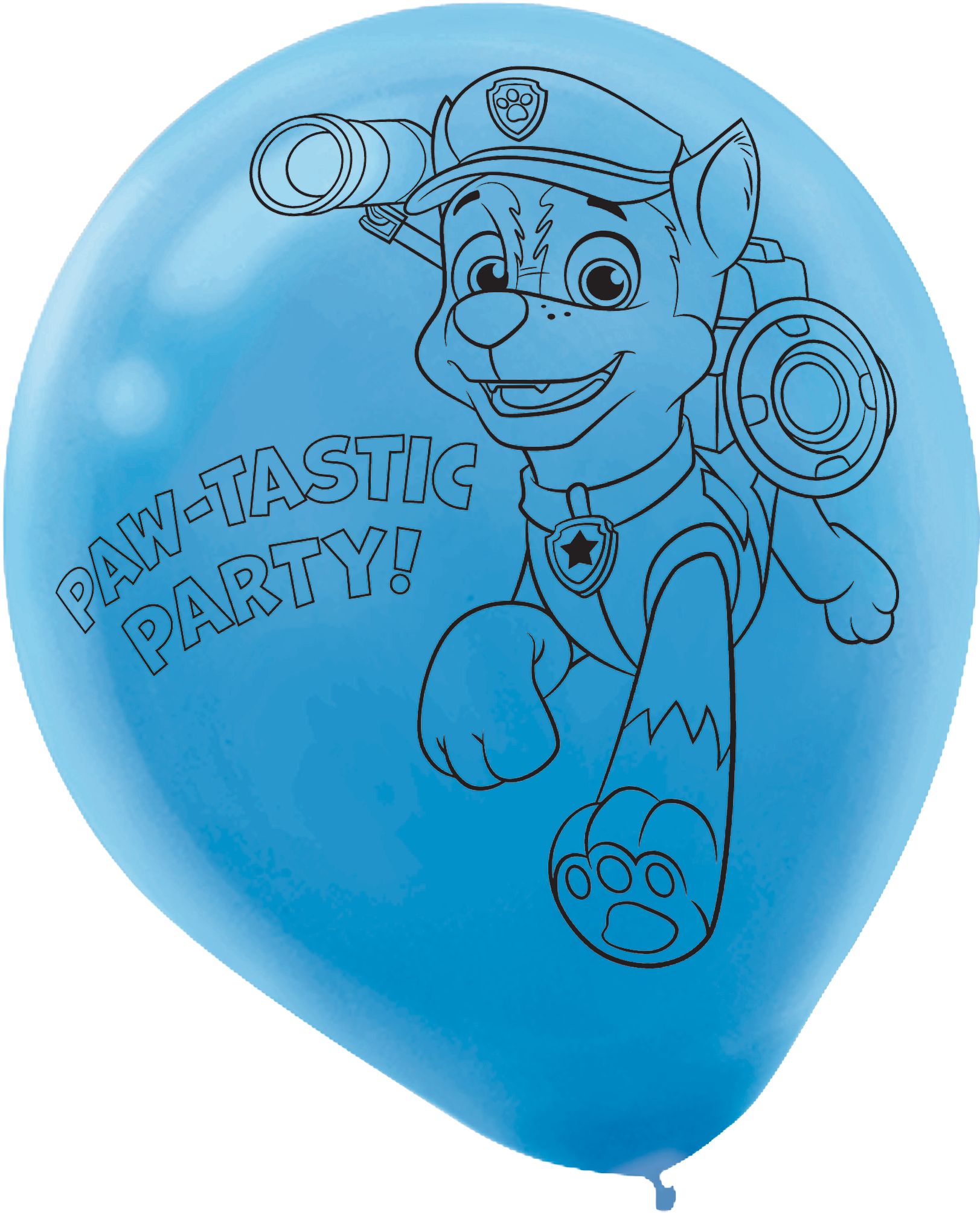 Nickelodeon PAW Patrol Marshall/Chase/Skye Round Latex Balloon Decorating Kit, White/Yellow/Orange, 12-in, 6-pk, for Birthday Party Front_Flat