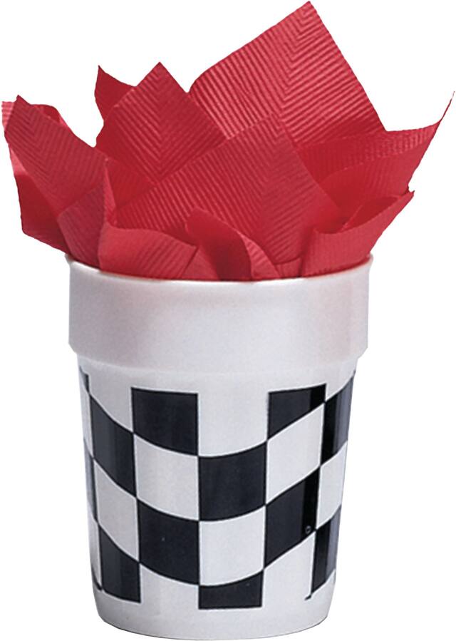 Gobelets à motif de damier, noir/blanc Front_Flat