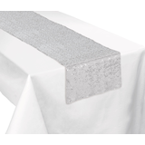Chemin de table, paillettes argentées, 13 x 72 po Front_Angled_Left