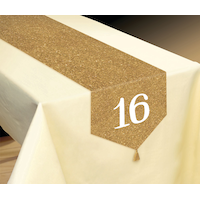 Chemin de table, paillettes, doré, Sweet 16 Front_Angled_Right