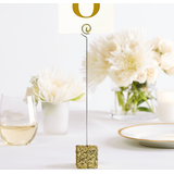 Table Number Holder, Gold, 10.5-in, for Birthday/Graduation/Wedding Front_Flat