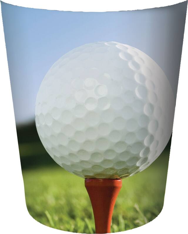 Gobelets en papier, thème du golf, paq. 8 Front_Flat