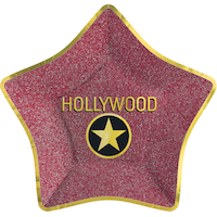Metallic Hollywood Star Dinner Plates, 8-pk Overhead_Flat
