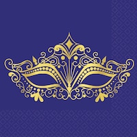 A Night in Disguise Masquerade Beverage Napkins, 16-pk Overhead_Flat