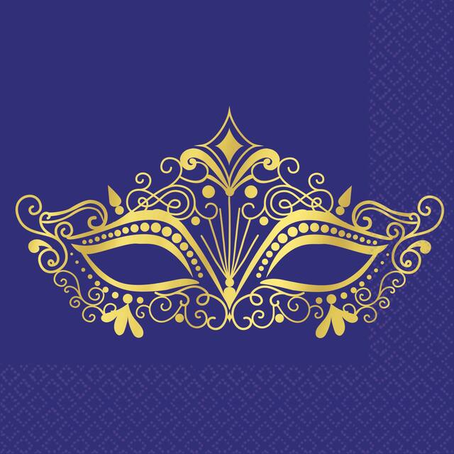 A Night in Disguise Masquerade Beverage Napkins, 16-pk Overhead_Flat