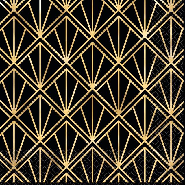 Metallic Hollywood Lunch Napkins, 16-pk Overhead_Flat