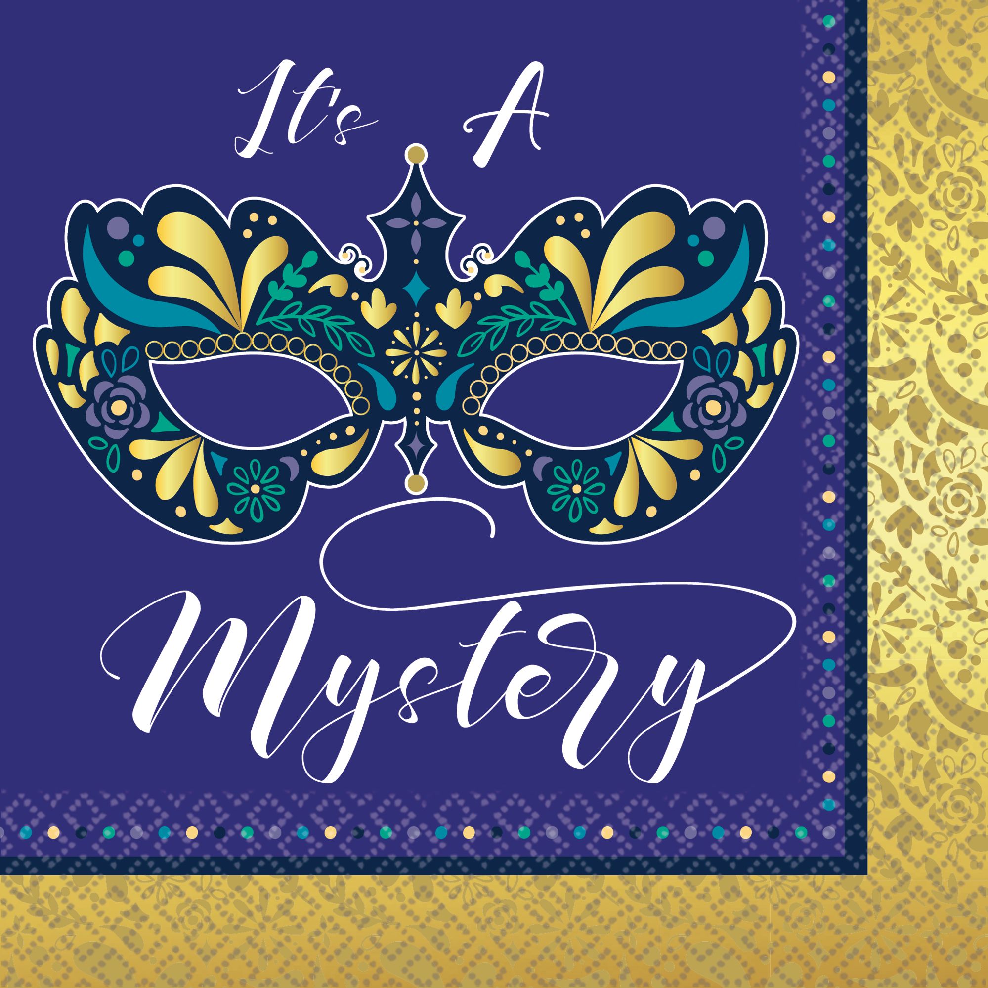 Serviettes de table Mascarade, paq. 16 Overhead_Flat