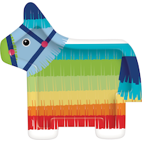 Assiettes à dîner arc-en-ciel, pinata âne, paq. 8 Overhead_Flat