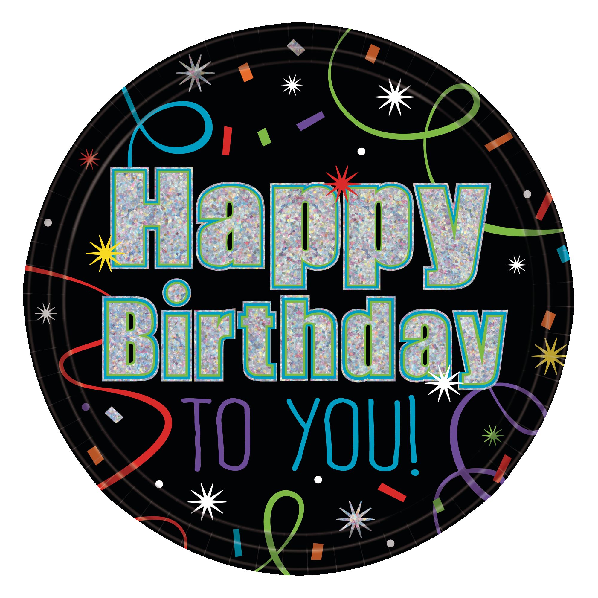 Brilliant Birthday Dessert Plates, 8-pk Front_Flat