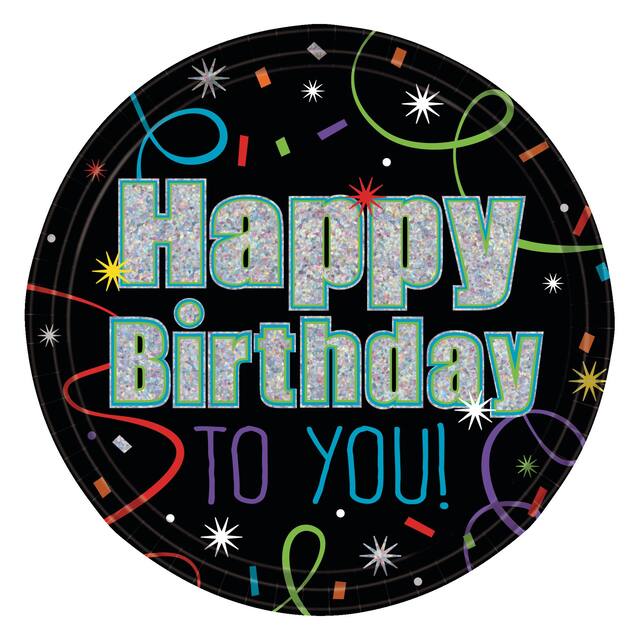 Brilliant Birthday Dessert Plates, 8-pk Front_Flat