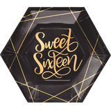 Assiettes à dîner élégantes Sweet 16, paq. 8 Overhead_Flat