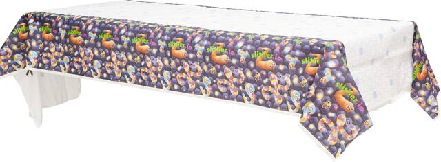 Slither.io Birthday Party Disposable Paper Table Cover Front_Angled_Left